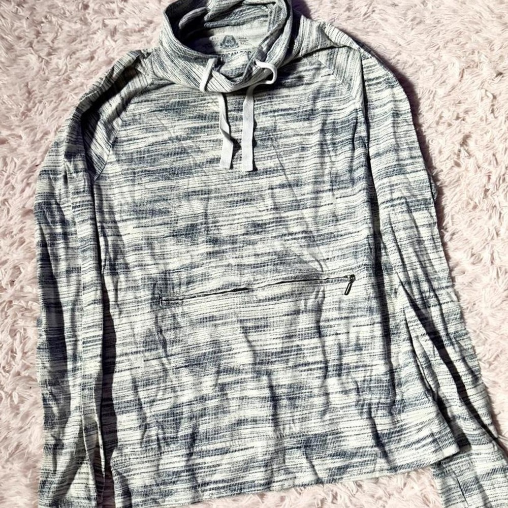 American Rag Minimalist Marble Utility Gorpcore Camping Cowl Neck Top Womens M